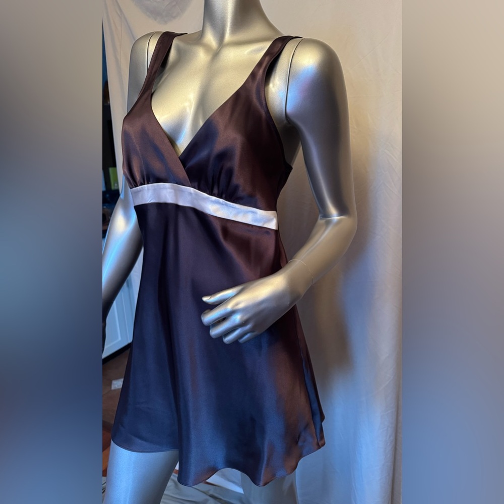 Jones New York Rich Chocolate Brown Satiny Slip Dress or Nightie